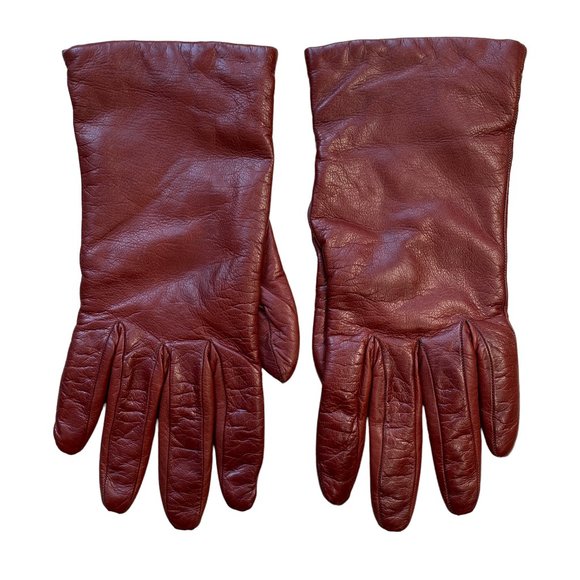 Portolano Garnet 100% Genuine Italian Leather Lambswool Lined Driving Glove-7(M)